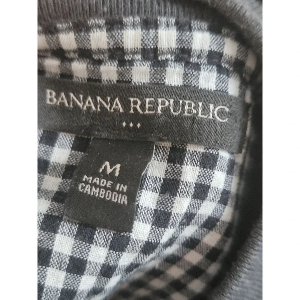 Banana Republic Mens Gray Quilted Full Zip Bomber Jacket Size M Charcoal‎